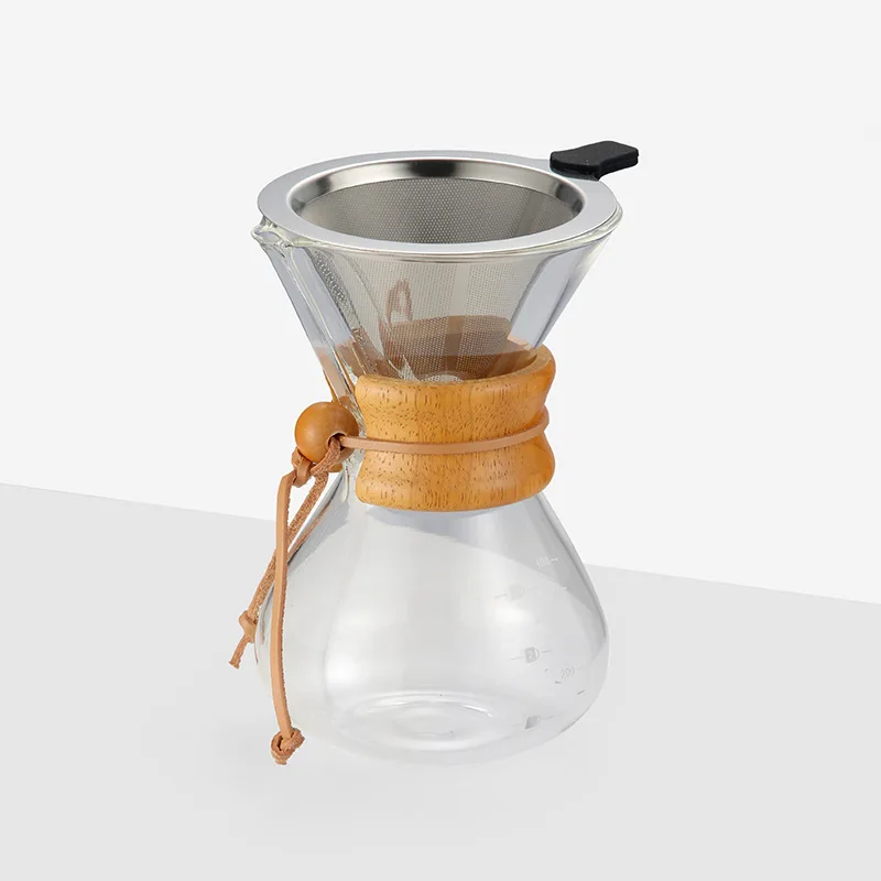 

Glass Coffee Filter Integrated Coffee Dripper Filter-Free Paper Stainless Steel Screen Filter High Temperature Filter Cup
