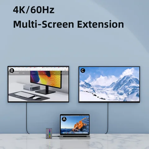 Hagibis USB C док-станция с RGB подсветкой