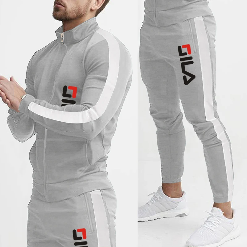Spring and Autumn Men's New Jogging Luxury Sweater Brand Set Youth Fashion Leisure Sportswear Zipper High Quality Set