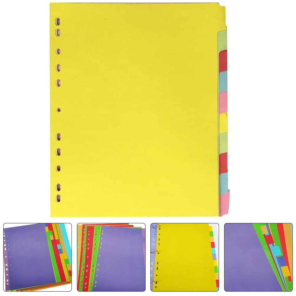

Color Sort Paper Index Classified Labels 11-Holes Divider Dividers A4 Colorful Page Tab Colored