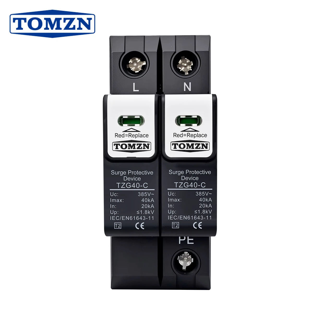 

TOMZN AC SPD 2P 275 В 385 В 420 В 20 кА ~ 40 кА Устройство защиты от перенапряжения на DIN-рейку Быстросъемный механизм DPS Съемный MOV Shield-Type
