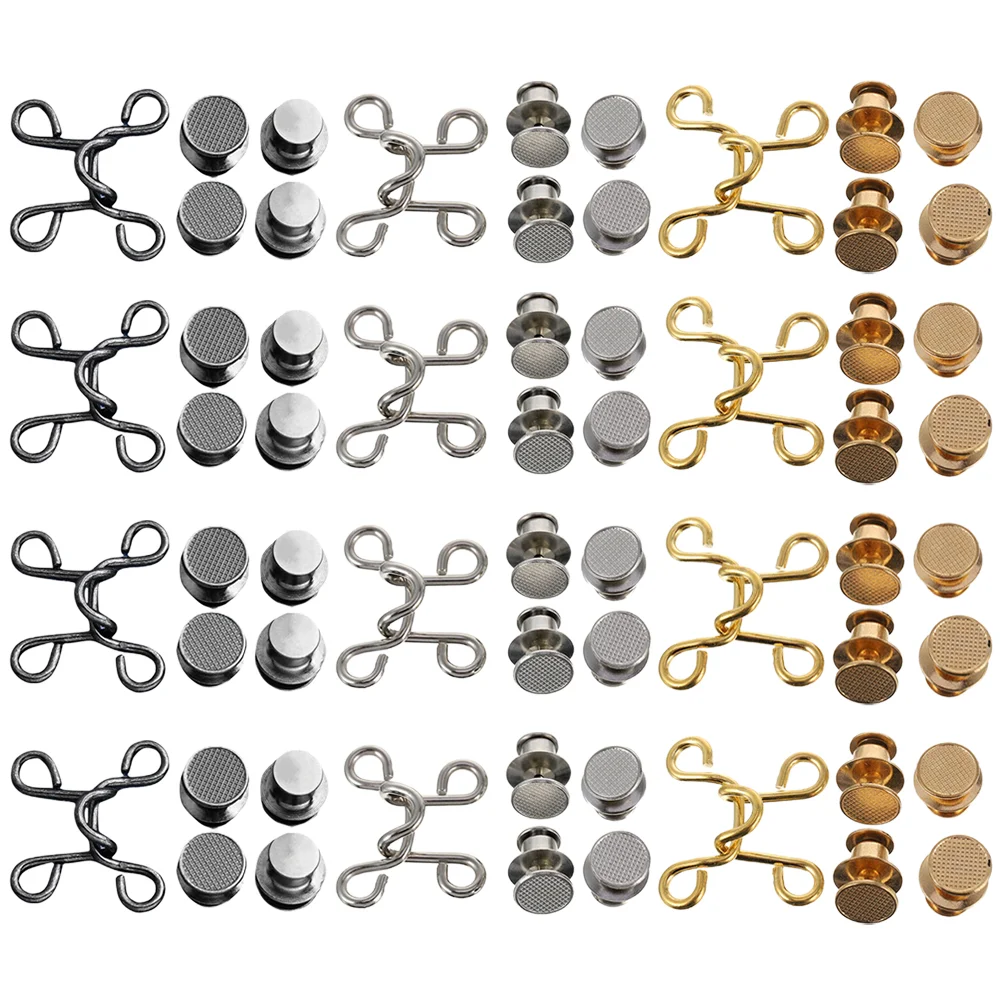 

12 Sets Waist Discipline Buckle Jean Button Tightener Trousers Pants Buttons Jeans