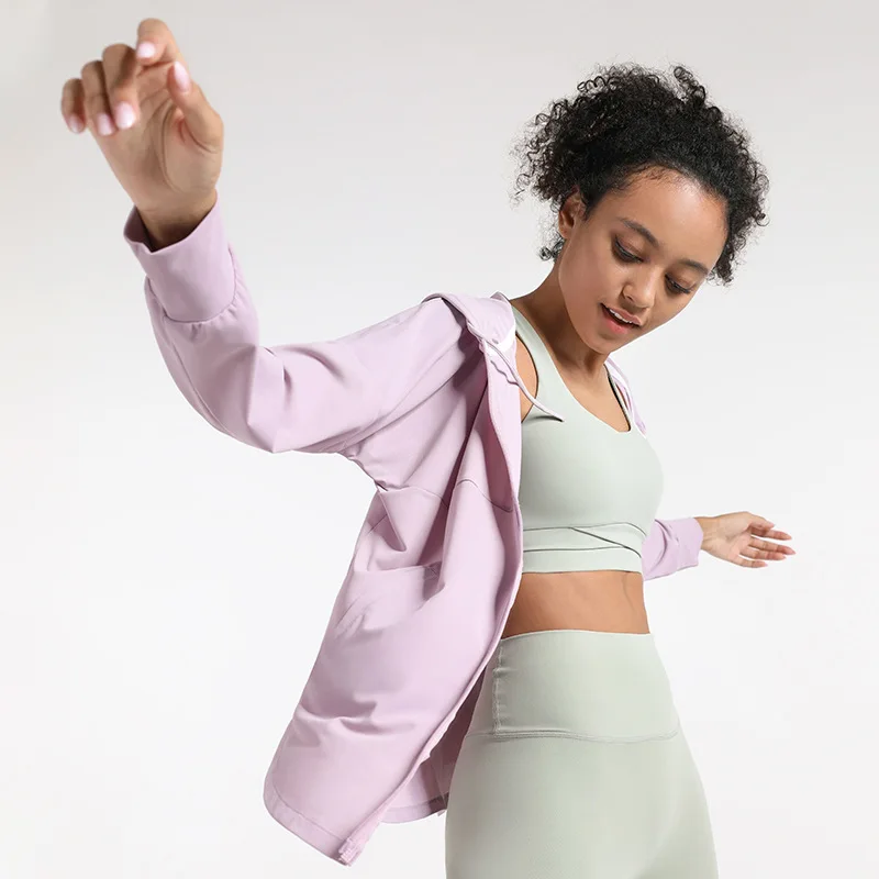 

Yoga Coat Sports Long Sleeve Women's Zipper Hoodie Sunscreen Summer Fitness Top Yoga Dress Women's Clothing