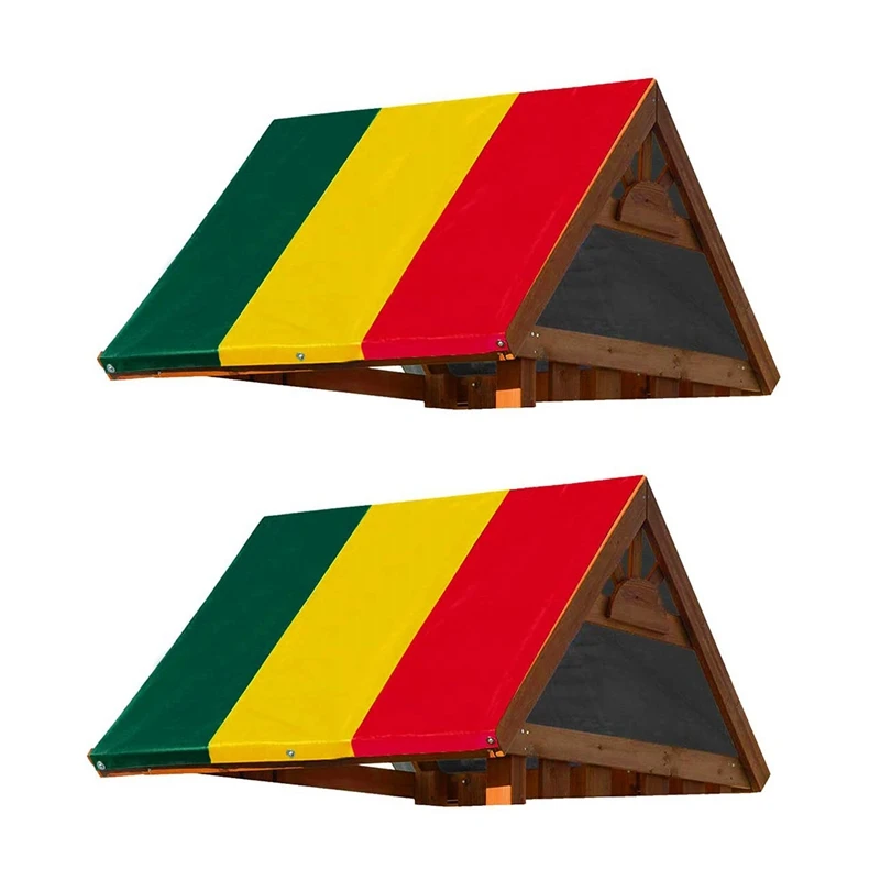 

2 шт. 52 дюйма X 90 дюймов набор качелей сменный брезент для игрового набора для улицы, многоцветный