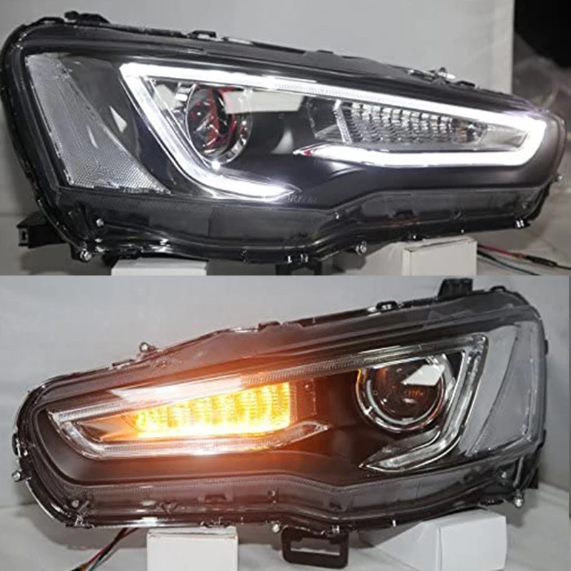 

For Mitsubishi Lancer Exceed LED Headlight Sequential Moving Turning Signal Light Front Lamp 2008-2013 Year YZ