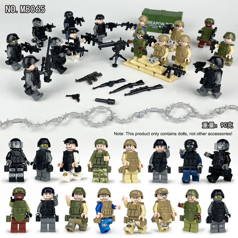 

16Pcs M8065 Military Suit Seals Military Figurines Children's Toys Educational Assembled Building Blocks DIY Hand-Made Toys