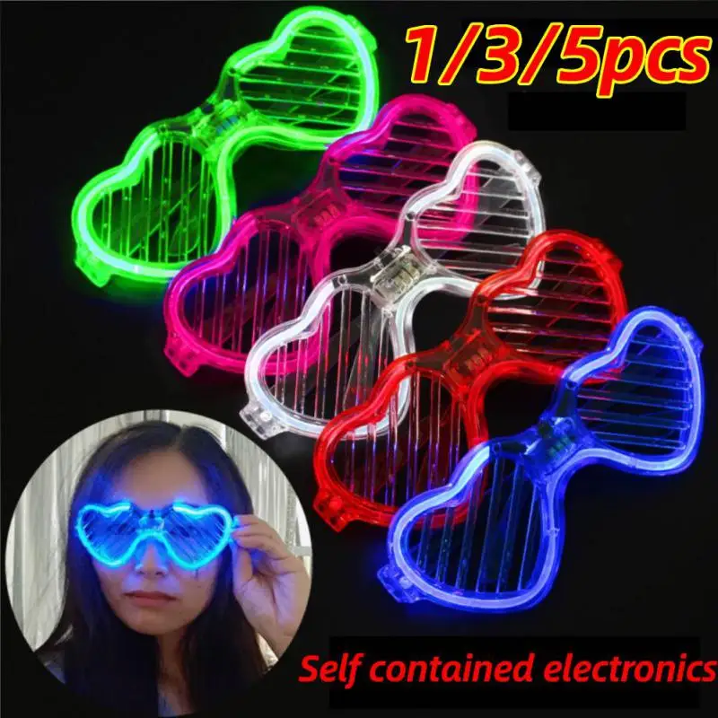 Светодиодные очки с подсветкой 5-цветные светящиеся в форме сердца темноте