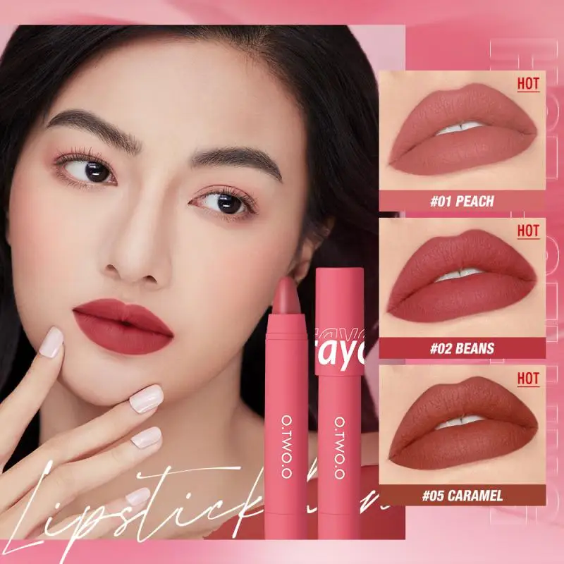 

O.TWO.O 2023 NEW Matte Lipstick Pen 1pcs High Pigment Soft Lip Tint 6 Colors Lip Makeup