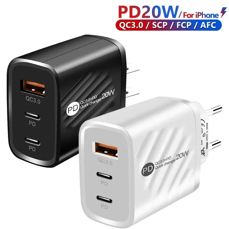 

Сетевое зарядное устройство с 3 USB-портами, 20 Вт, 100 шт./лот