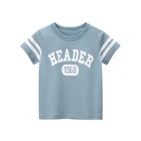 brand childrens clothing boys fashion letter stripe short sleeve t shirt summer 2022 new kids clothes cotton tops dropshipping