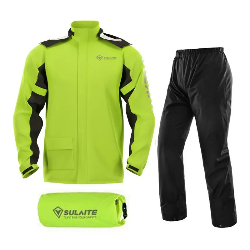 Suit Jacket Coat Men Waterproof Full-body Raincoat+rain Pant Biker Off-road Motorcyclist Rider Raincover Set