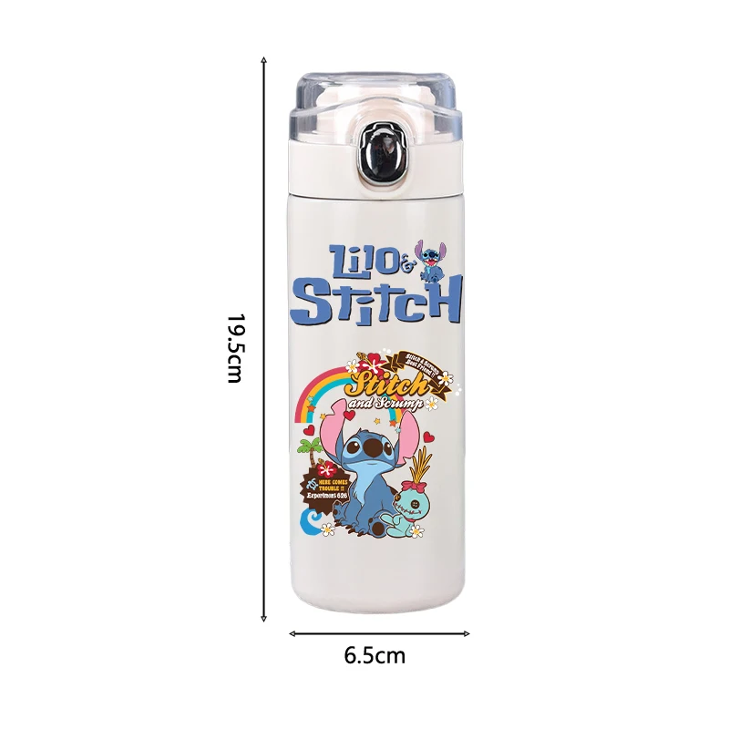 400ML Lilo Stitch Stainless Steel Thermal Water Bottle Outdoor Sports Convenient Cup Bouncing Drinking Tool Kid Gift