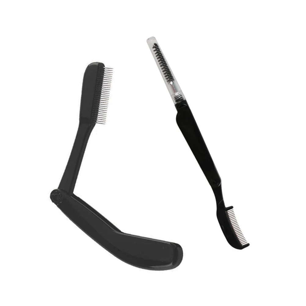 

Comb Eyebrow Brush Eyelash Grooming Brow Makeup Folding Extension Mascara Tool Handlemetal Teeth Lash Applicator Dual Wands