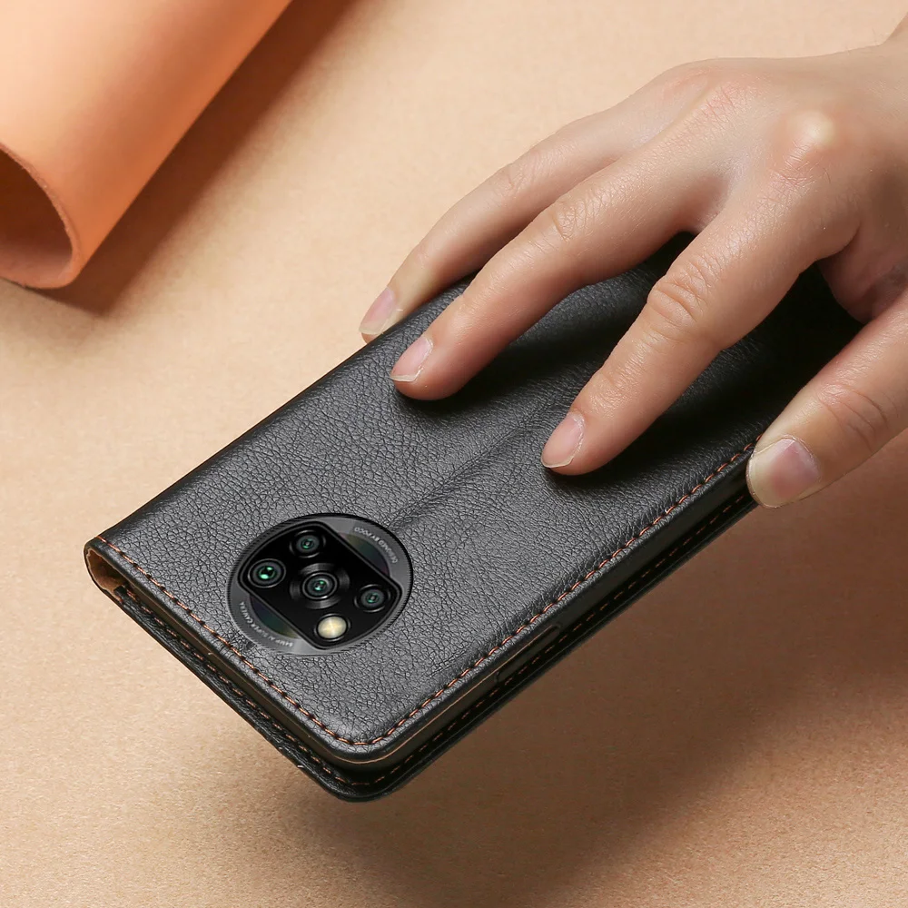 Magnet Case for Xiaomi Poco X5 X4 X3 M4 M3 M2 Pro Cover Leather Silicone Cover Poco F4 F3 F2 NFC Flip Wallet Case Card Slots