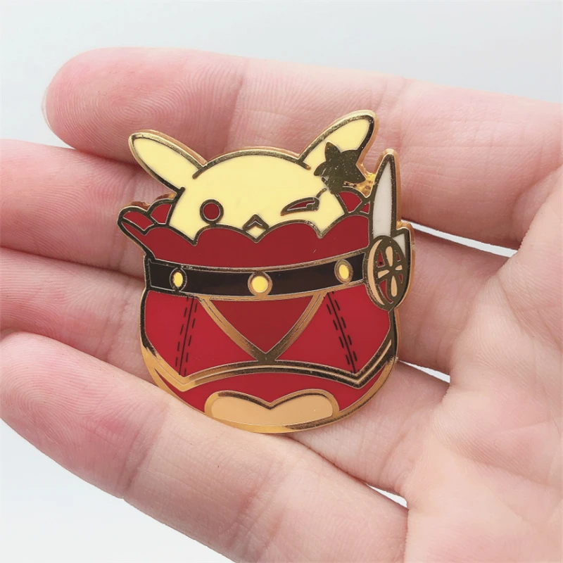 

Genshin Impacts Bouncing Bomb Hard Enamel Pin Kawaii Cute Klee Jumpy Bomb Brooch Accessories Anime Game Fans Jewelry Gift