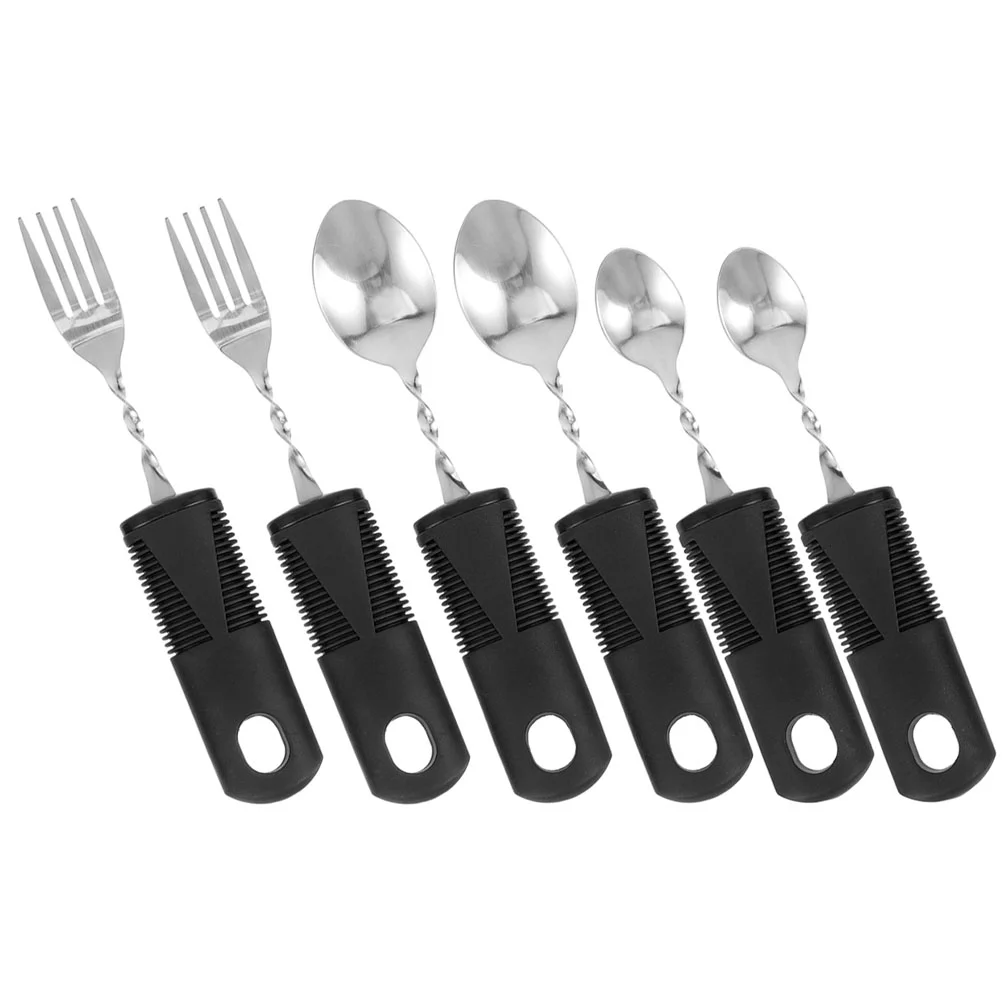 

2 Sets Bendable Cutlery Disabled People Utensil Tools Weighted Utensils for Elderly Parkinsons Spoon Gadgets Adaptive