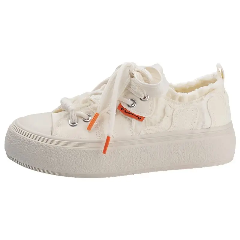 Fashion Odorless Canvas Sneakers Rough Edge Female Street Hip Hop Shoes Harajuku Sneaker Woman Plimsolls Tennis Shoes Platform