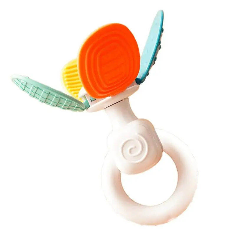 

Teether Rattle Petal Rattles For Babies 0-6 Months Teether Rotation Rattle Infant Grab Shake Rattle Sensory Teether Early