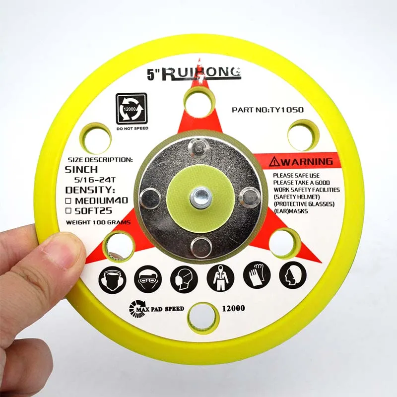 

5-6 дюймов шлифовальный круг, виниловая клейкая основа PSA, резьба 5/16-24 для орбитальной шлифовальной машинки двойного действия, полировщика, деревообработки, автомобиля