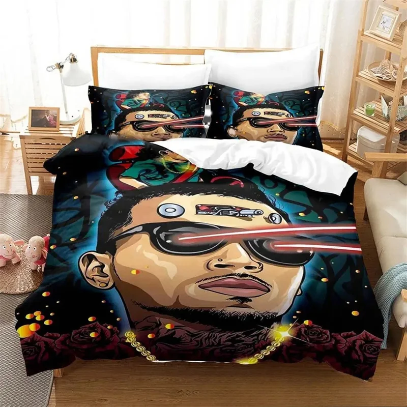 3D Print Chris Brown Bedding Set Duvet Cover Comforter Bed Quilt Pillowcase King Queen Twin Size Boys Girls Adults