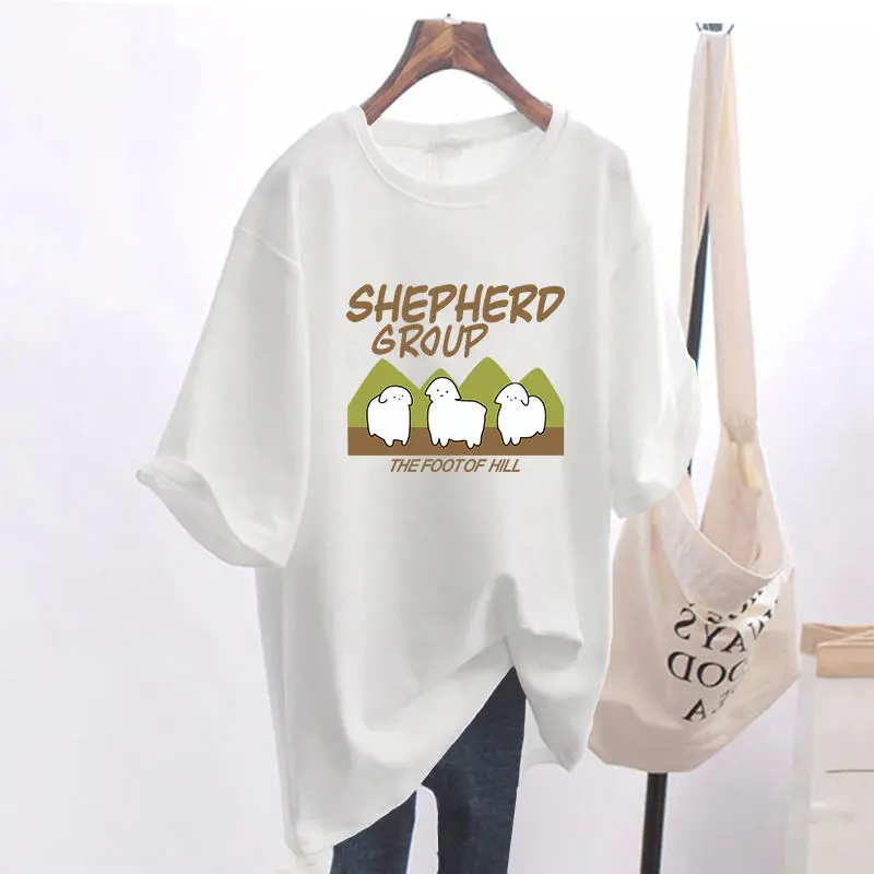 

women summer kawaii printed basic t-shirt female cotton short sleeve casual pullovers AD-33