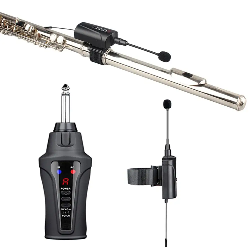 

Acemic Flute Wireless Microphone UHF Wireless Receiver Transmitter Amplifier System Musical Instrument Accessories