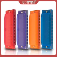 lommi 4pcs 10 hole harmonica mouth organ translucent plastic harmonica beginner gift see thru happy harmonica assorted colors