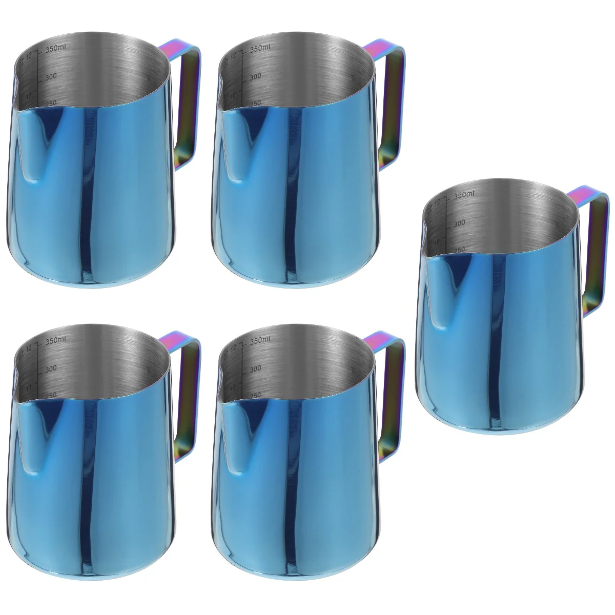 

5pcs Household Pitcher Multi-function Frothing Pitcher Stainless Steel Steaming Pitcher
