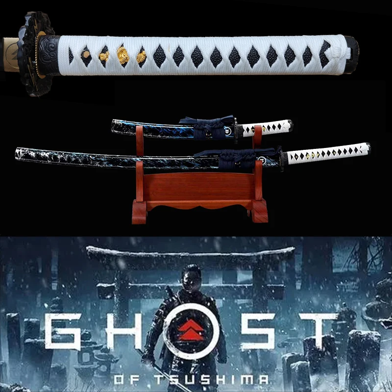 

Replica Sword Kits For Jin Sakai's Sakai Katana / Sakai Tanto-Wooden/Bamboo/Steel Blade-Cosplay Training Decoration Swords