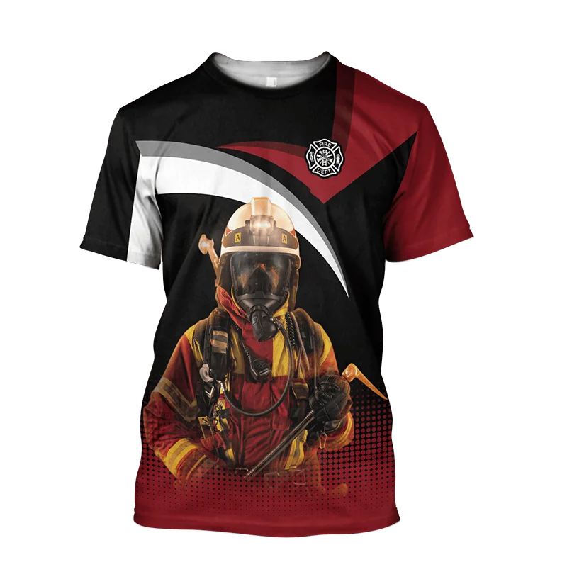 

Футболка унисекс с 3D-принтом пожарных, повседневная винтажная рубашка с коротким рукавом и круглым вырезом, одежда для мужчин и женщин, лето 2023