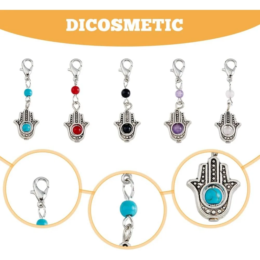15 шт. подвески для рук Хамса подвеска из драгоценных камней с застежкой-лобстером