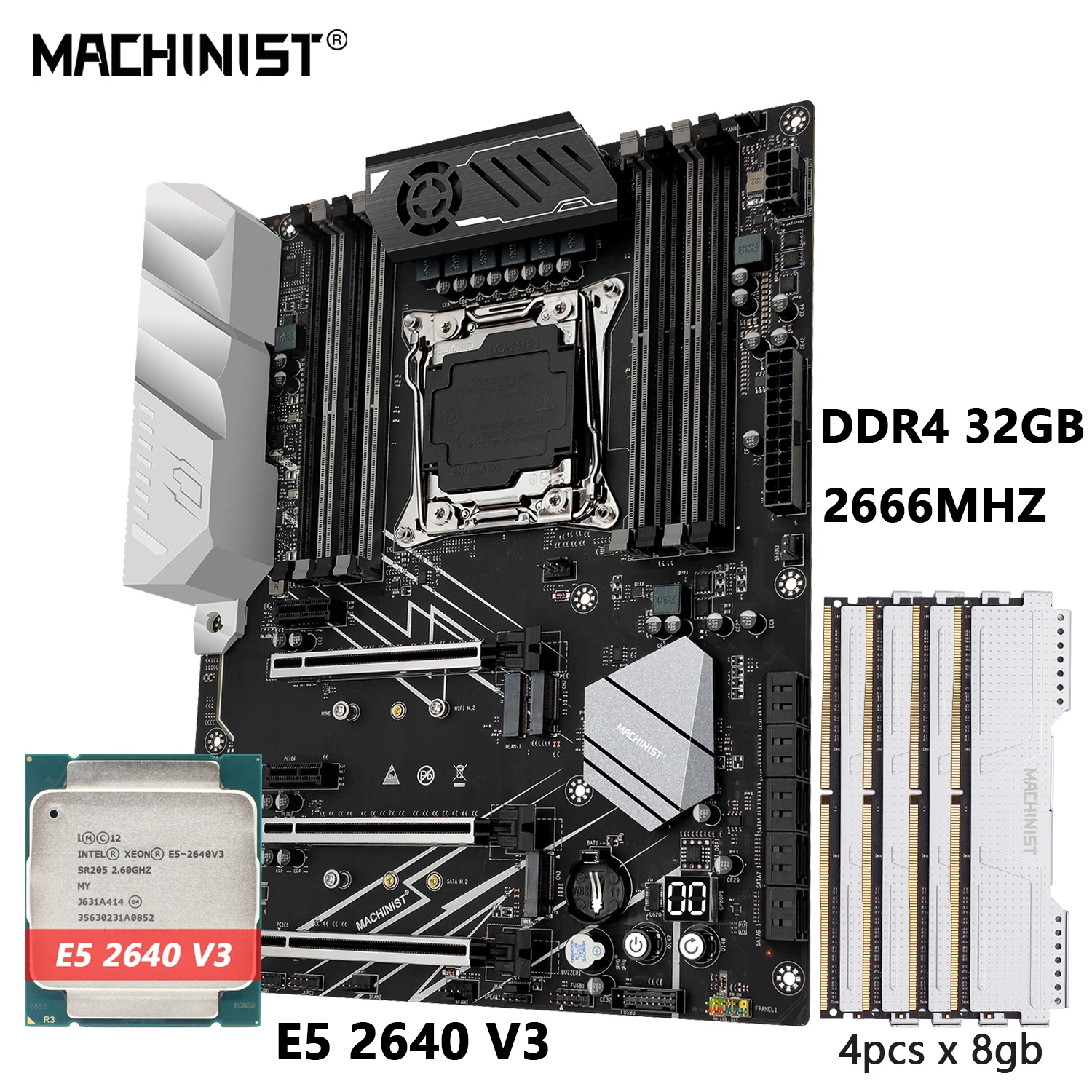 

MACHINIST X99 материнская плата combo с LGA 2011-3 Xeon E5 2640 V3 ЦП и DDR4 32 ГБ ОЗУ комплект памяти USB3.0 ATX X99 MR9D PLUS