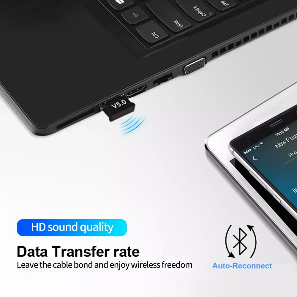 

Wireless Bluetooth 5.0 Transmitter Receiver AUX for TV PC Speaker Headphones