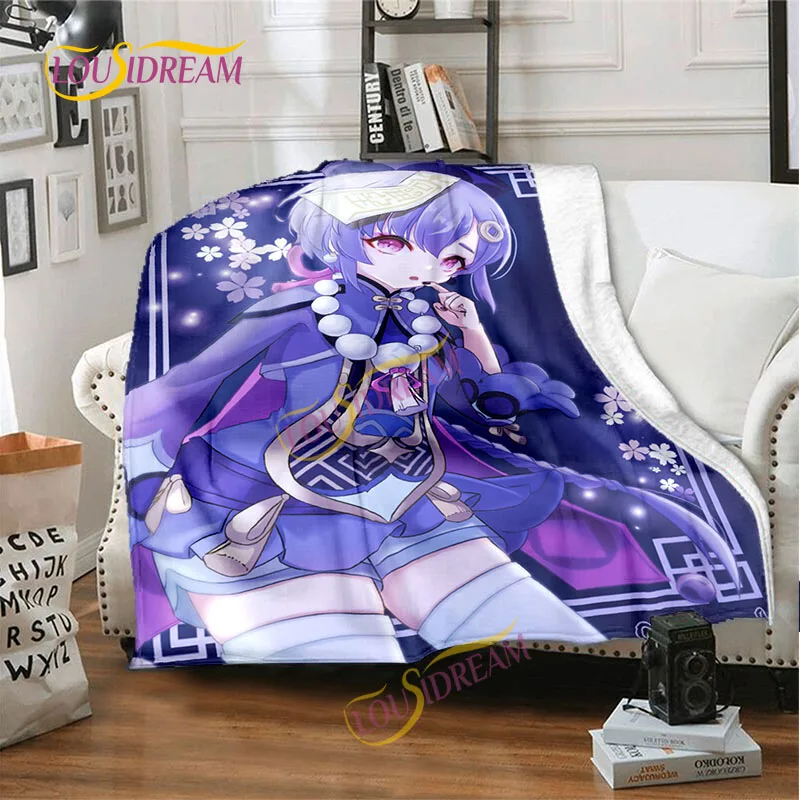 

Genshin Impact Blanket Sofa bed children's Game pad blanket bedroom warm plush blanket outdoor picnic mat blanket