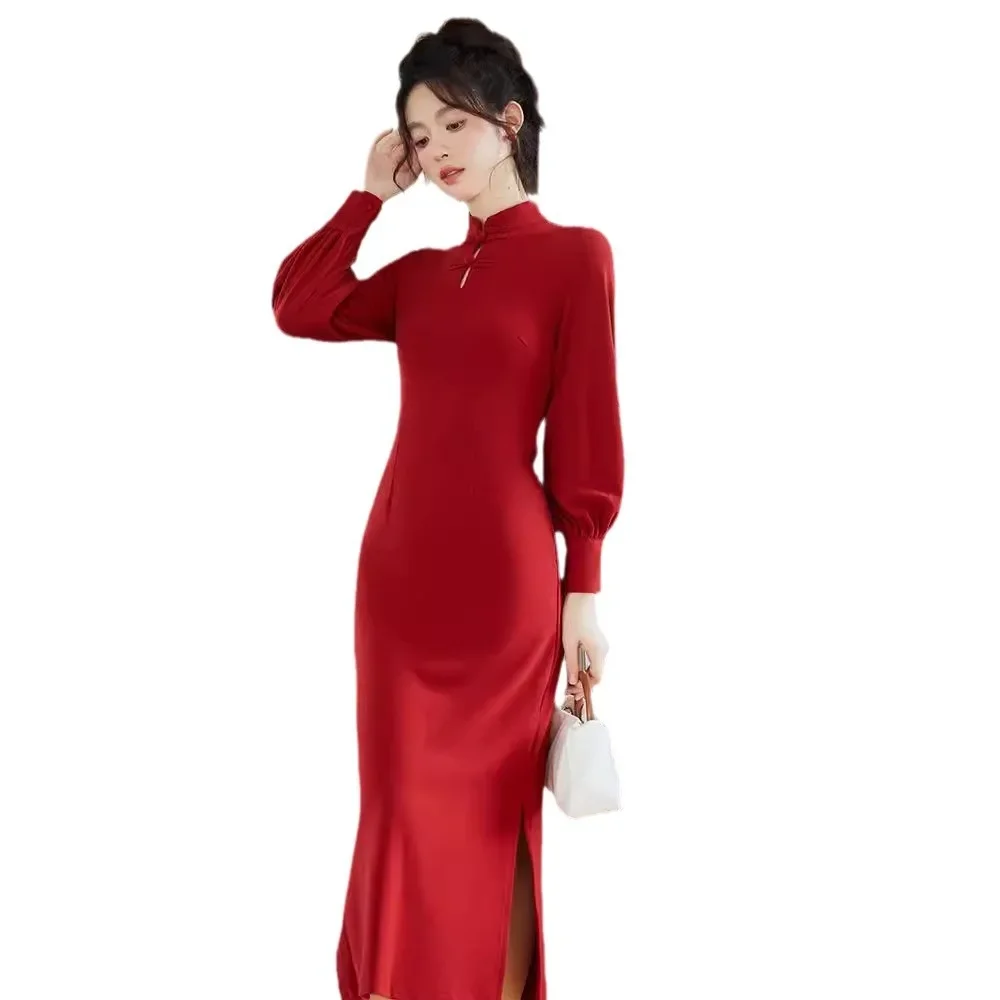 Китайское свадебное платье 2023 новый стиль утреннее осенне-зимнее подружки