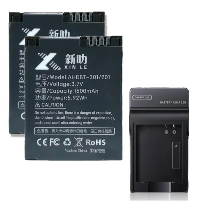 AHDBT-301 201 Зарядное устройство для камеры GoPro Hero3 Аккумулятор для экшн-камеры 3,7 В 1600 мАч (art.: 3920d497990db) - 3920d497990db