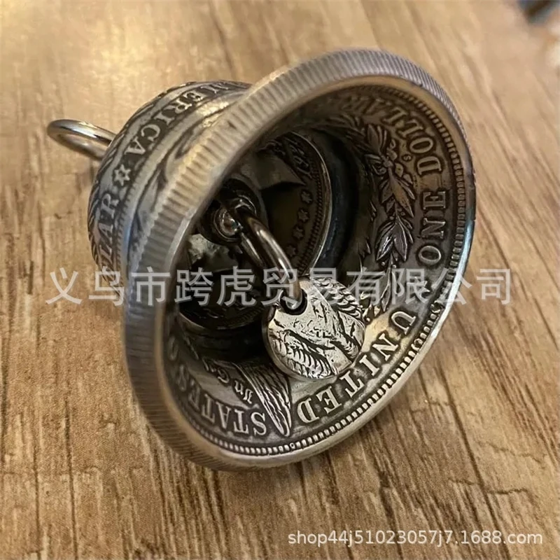 Фото 1921s Morgan Silver Dollar Bell Винтажный колокольчик ручной работы с орлом Коллекционный подарок для любителей истории и любителей монет №4
