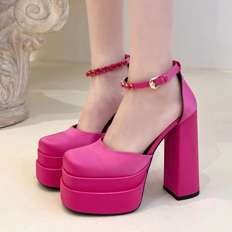 

Brand Shoes for Women 2023 New Luxury Rhinestones Women's Pumps Super High Heel Platform High Heels Summer Fashion Party Shoes