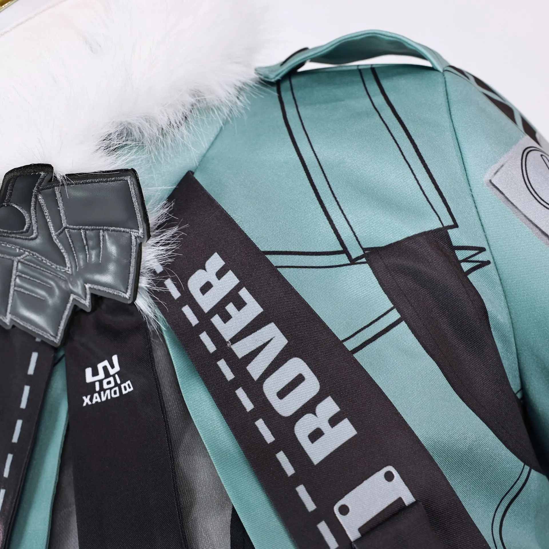 Парик для косплея Game Zenless Zone Zero Jane Doe Зеленая кожаная куртка шорты черный длинный