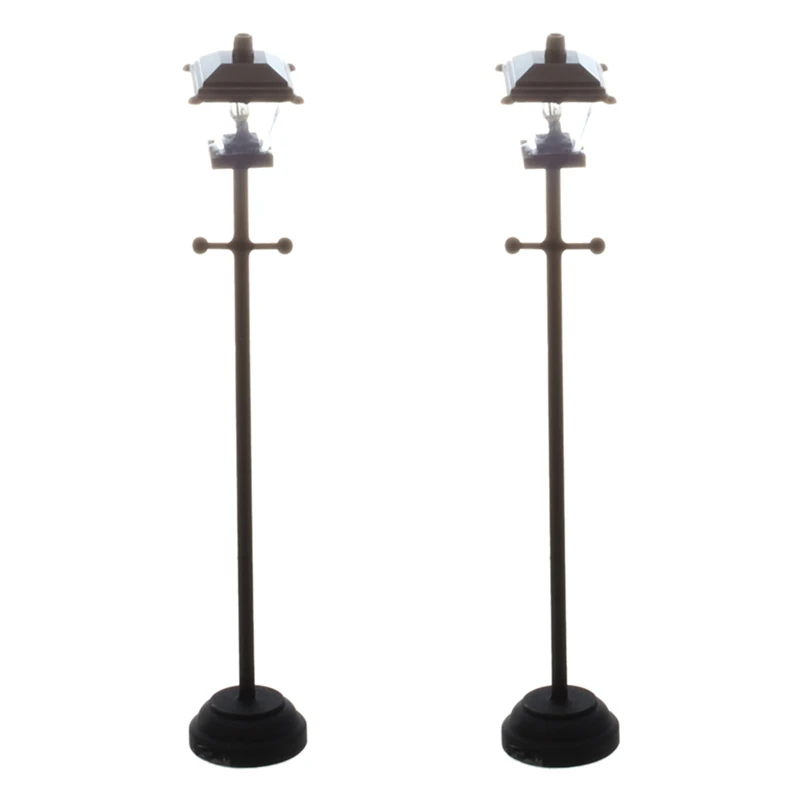 

2X LED Street Light For 1/12 Miniature Dollhouse - Black