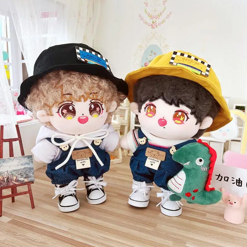 Cowboy Suspenders Fisherman's Hat Dress Up Cute Plush Dolls Accessories Korea Kpop Exo Idol Dolls Toys