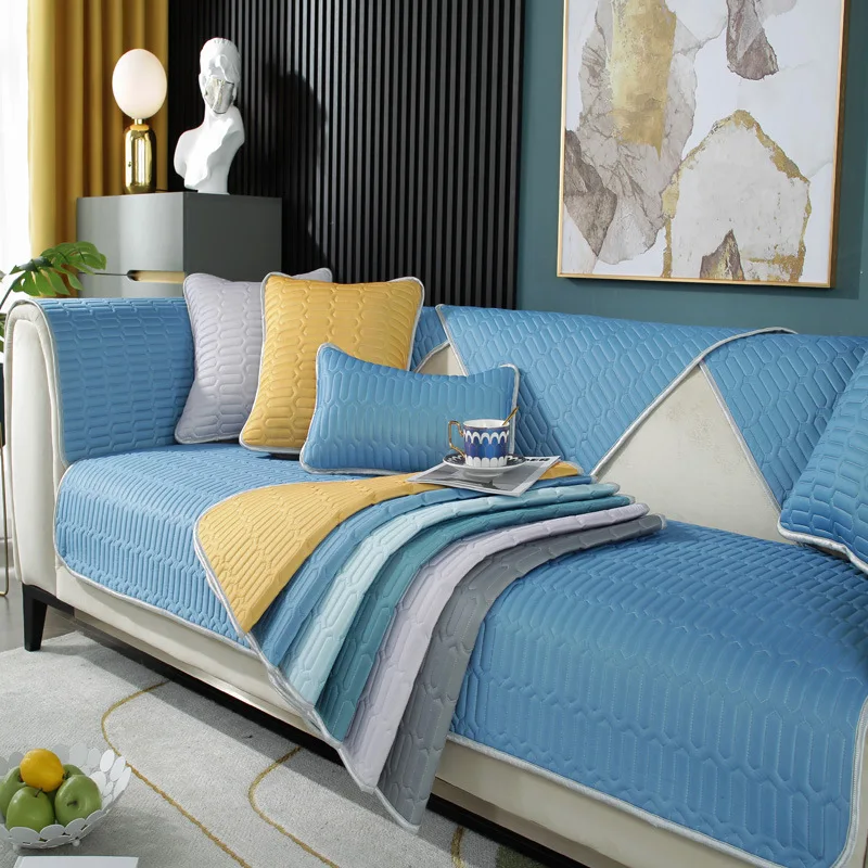 

Latex Ice Silk Sofa Cushion Summer Non-slip Cushion Leather Sofa Cover Cloth Towel Suitable For Chaise Longue Armchair Cover Mat