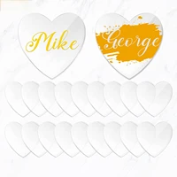 heart clear acrylic sign diy clear acrylic place card for wedding blank name plate seating card for party table setting