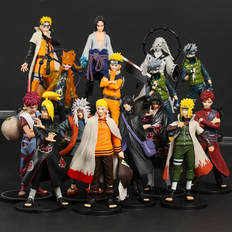 

NARUTO Uzumaki Naruto Hatake Kakashi Jiraiya Uchiha Itachi Sasuke Madara Deidara Gaara Model Figure Home Decoration Toys Set