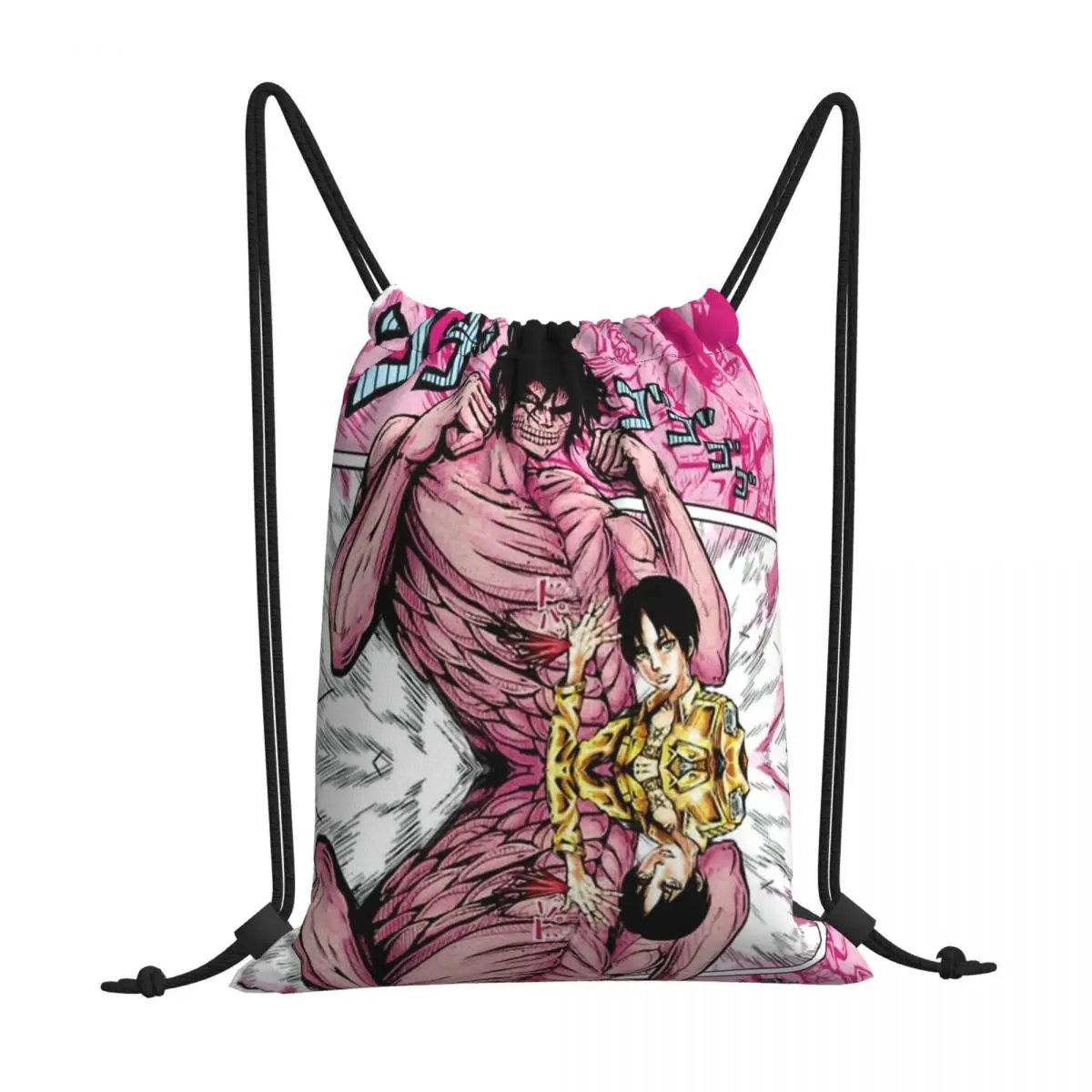 

AOT Cute Anime Comic Attack on Titan Kawaii Drawstring Bags Sports Shoe Teen Portable Rucksack Pouch