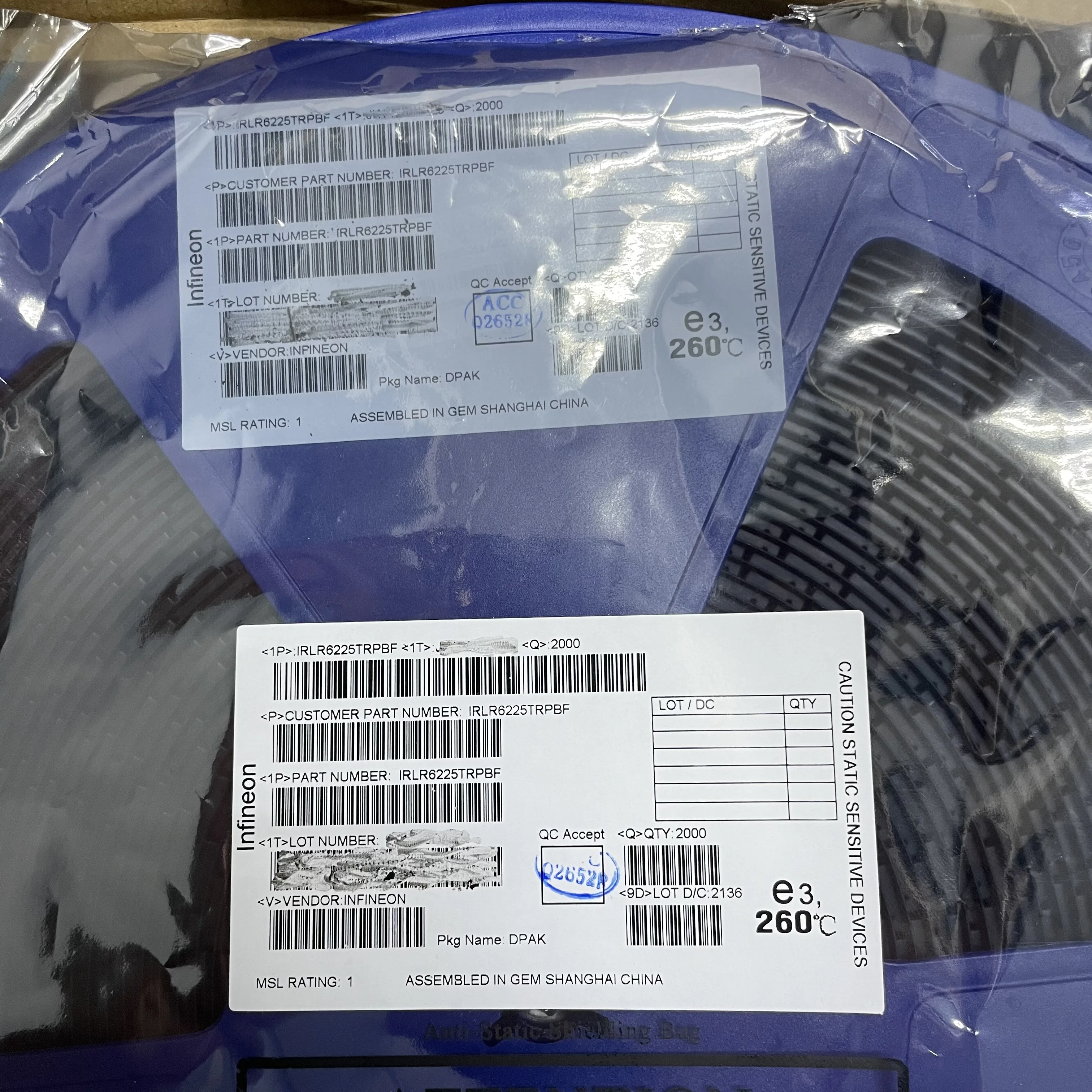 

IRLR6225TRPBF TO-252-3 Operating temperature -50℃ ~ 150℃ New original stock