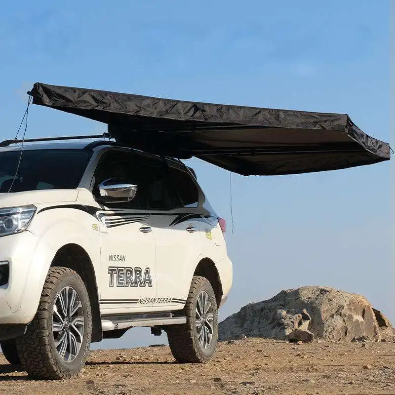 Фото Навес-тент Foxwing с LED-подсветкой, 180 градусов, для кемпинга на открытом воздухе и защиты от солнца у автомобиля №2