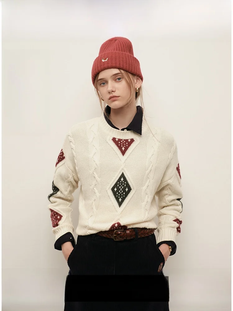 Teenieweenie Bear 2024 зимняя одежда новый консервативный свитер в стиле ретро с витым