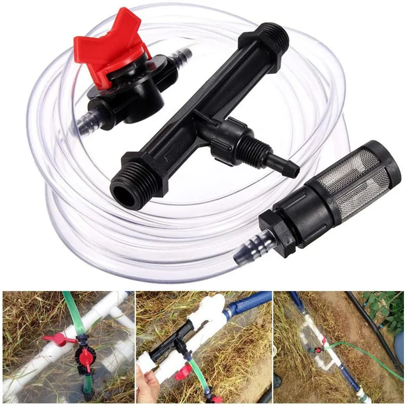

1/2" 3/4" Irrigation Venturi Fertilizer Mixer Injectors kit Agriculture Garden Water Tube Hot Tub Spa Ozone Injector Gardening S