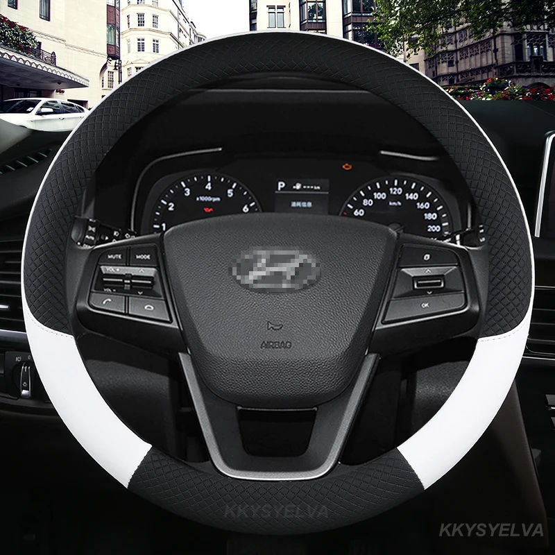 Чехол на руль автомобиля 38 см 15 дюймов для Hyundai ELantra/i35 Sonata/i45 Creta/ix25 Tuscon/ix35 Accent Verna Solaris Santa Fe